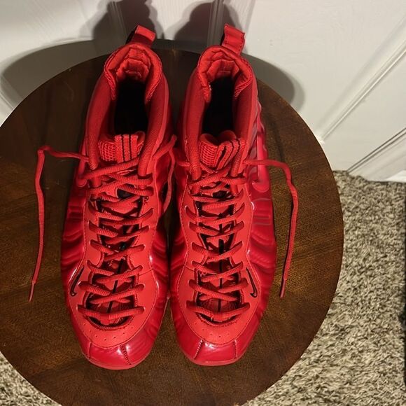 🔥🏀 NIKE Air Foamposite Pro Red October 2015 Triple Red 314996-008   Men Sz 12 - Picture 5 of 13